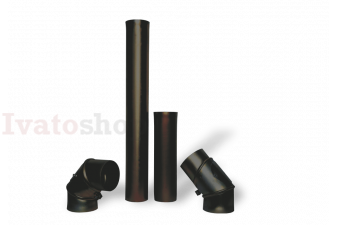 Rúra dymovod fi 80 x 1000 nerez / čierna Obrázok pre Rúra dymovod fi 80 x 1000 nerez / čierna