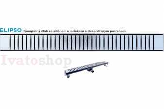 Nerezový odtokový žľab ELIPSO so sifónom DN50 a dekoratívnou mriežkou Obrázok pre Nerezový odtokový žľab ELIPSO so sifónom DN50 a dekoratívnou mriežkou