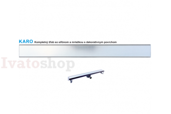 Nerezový odtokový žľab KARO so sifónom DN50 a dekoratívnou mriežkou Obrázok pre Nerezový odtokový žľab KARO so sifónom DN50 a dekoratívnou mriežkou