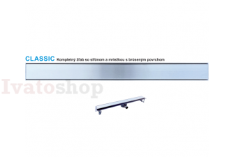 Nerezový odtokový žľab CLASSIC so sifónom DN40 a dekoratívnou mriežkou Obrázok pre Nerezový odtokový žľab CLASSIC so sifónom DN40 a dekoratívnou mriežkou