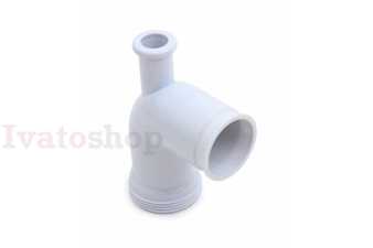 EcoMaster 0034 - Odpadní koleno závitové s přídavným vstupem - bílé Obrázok pre EcoMaster 0034 - Odpadní koleno závitové s přídavným vstupem - bílé