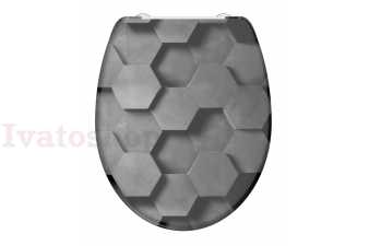 Schütte GREY HEXAGONS| Duroplast, Duroplast, Soft Close Obrázok pre Schütte GREY HEXAGONS| Duroplast, Duroplast, Soft Close