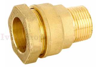 Mosadzná zverná spojka - vonkajší závit 32 x 1", 25bar Obrázok pre Mosadzná zverná spojka - vonkajší závit 32 x 1", 25bar