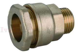 PRECHOD svorný mosadzný 32mm x 1" závit von - Tvarovka na PE rúry, PN16 Obrázok pre PRECHOD svorný mosadzný 32mm x 1" závit von - Tvarovka na PE rúry, PN16
