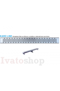 Nerezový odtokový žľab KARO LINE so sifónom DN50 a dekoratívnou mriežkou Obrázok pre Nerezový odtokový žľab KARO LINE so sifónom DN50 a dekoratívnou mriežkou