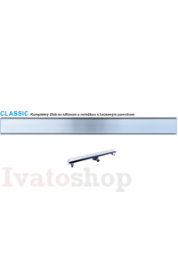 Nerezový odtokový žľab CLASSIC so sifónom DN50 a dekoratívnou mriežkou Obrázok pre Nerezový odtokový žľab CLASSIC so sifónom DN50 a dekoratívnou mriežkou