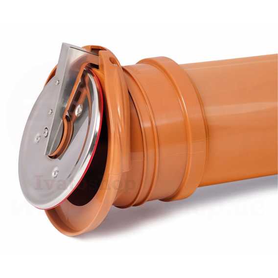 Obrázok pre KARMAT kanalizačná spätná klapka DN110 koncová, INOX, ZBK110