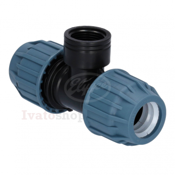 Obrázok pre T - KUS na PE potrubie s vnútorným závitom, 25mm x 1" x 25mm