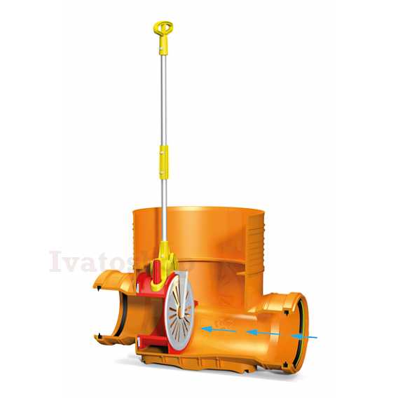 Obrázok pre KARMAT šachtové dno so spätnou klapkou DN 315/160 priebežné