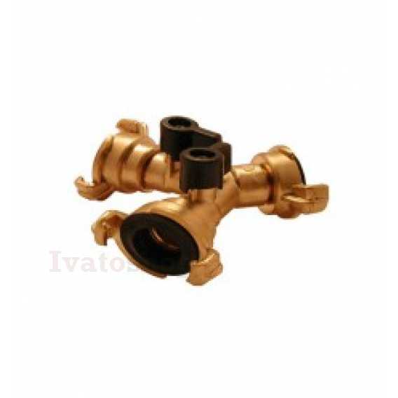 Obrázok pre ROZDVOJKA Y S 3 RÝCHLOSPOJKAMI A 2 GUĽOVÝMI VENTILMI