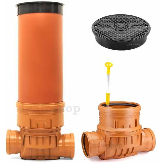 Obrázok pre KARMAT revízna šachta so spätnou klapkou DN315/200 x 4500mm komín