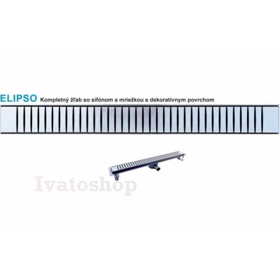 Obrázok pre Nerezový odtokový žľab ELIPSO so sifónom DN40 a  dekoratívnou mriežkou