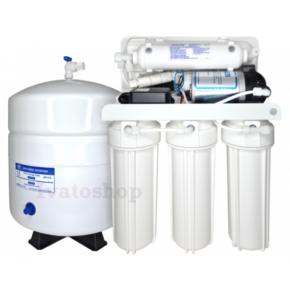 Obrázok pre Reverzná osmóza s tlakovým čerpadlom a nádržou do domácnosti 6-7 l/h