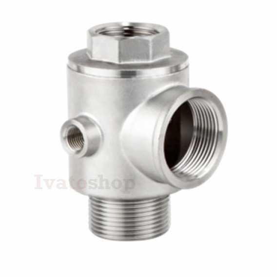 Obrázok pre Nerezová 5 cestná armatúra 6/4" so zabudovanou spätnou klapkou