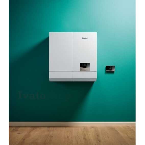 Obrázok pre Vaillant eco TEC exclusive VU 25 CS/1-7 IoniDetect so zásobníkom VIH Q 75 B vedľa kotla a  multifunkčným regulátorom sensoCOMFORT 720, zostava,  0010039691