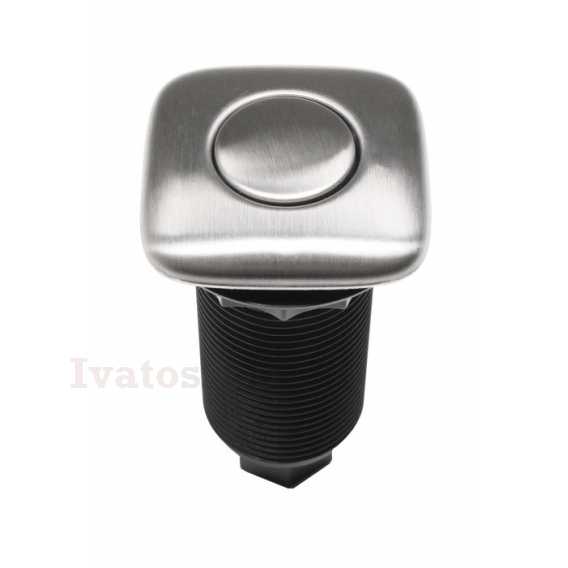 Obrázok pre EcoMaster Samostatné pneutlačítko hranaté  Matný nerez