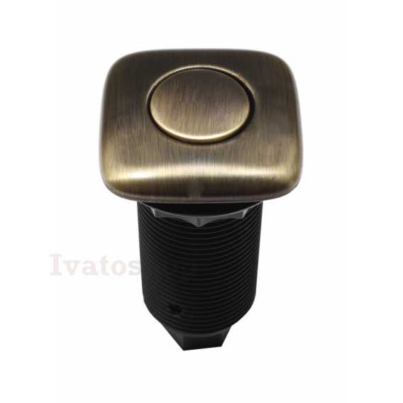 Obrázok pre EcoMaster Samostatné pneutlačítko hranaté  Staromosaz