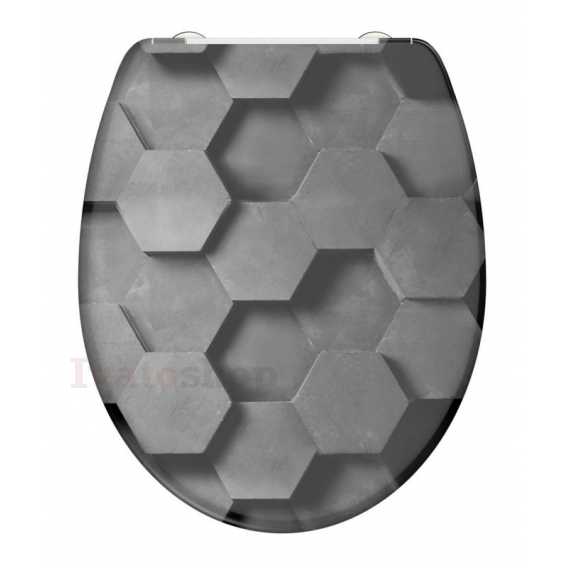 Obrázok pre Schütte GREY HEXAGONS| Duroplast,  Duroplast, Soft Close