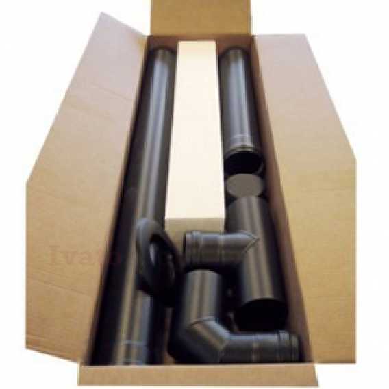 Obrázok pre Sada dymovod fi DN 80 čierna nerez (ZV/ZVB 14/15)